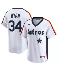 Мужская белая бейсбольная майка Nolan Ryan Houston Astros в ретро-стиле из коллекции Cooperstown Limited Nike