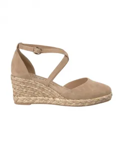 Туфли на танкетке с перекрещенными ремешками Alma En Pena, бежевый