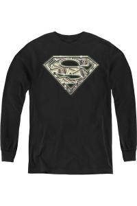 Футболка с длинным рукавом для подростков Superman All About The Benjamins Gildan, черный