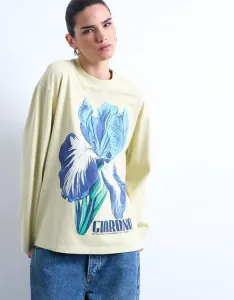 Футболка с длинными рукавами carin с графическим принтом Topshop, Fog Green