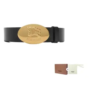 Burberry Женский кожаный ремень из телячьей кожи, Black/Hazelnut