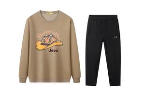 Свитшот-сет City Casual Collection Unisex Jeep, темно-coffee+черный casual pants