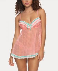 Женский комплект нижнего белья Galore Babydoll из 2 предметов с оборками Jezebel, розовый