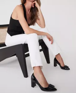 Туфли-лодочки Bentley Buckle с острым носом и квадратным каблуком Anne Klein, черный