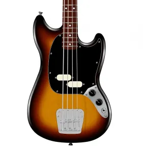 Бас-гитара Fender American Professional Classic Mustang, 3-цветный сунберст, гриф из розового дерева, с фирменным чехлом Deluxe