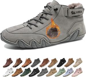 Мужские водонепроницаемые зимние снежные ботинки с ортопедической поддержкой: легкие противоскользящие походные ботинки с теплой дышащей подкладкой для комфорта при ходьбе в холодную погоду весь день Generic, серый