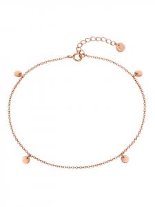 Glanzstücke München Браслет на лодыжку, круглый, из стерлингового серебра с отделкой из розового золота