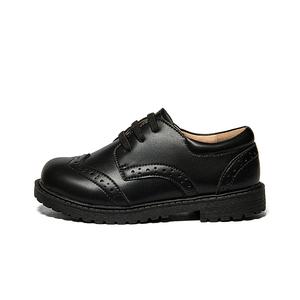 Износостойкие и легкие низкие детские кожаные туфли для детей Snoffy, черный