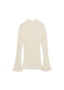 Тонкий вязаный свитер MANGO Sweater Bone, кремовый