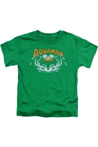 Футболка с коротким рукавом для малышей DC Comics Aquaman Splash Gildan, зеленый