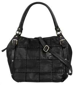 Шоппер Samantha Look, натуральная кожа, производство Италия, черный