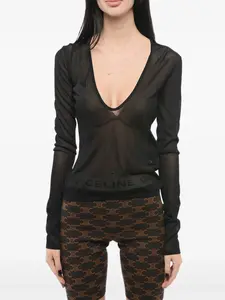 Джемпер с U-образным вырезом Saint Laurent, черный