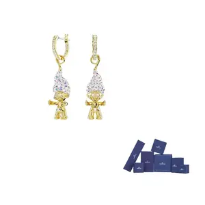 Женские золотые серьги с искусственными кристаллами Swarovski