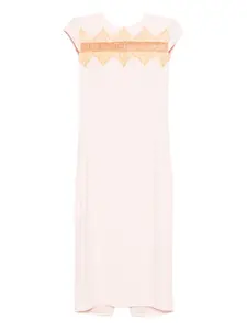 Платье миди с кружевной вставкой Alexander McQueen, розовый