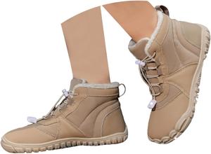 Женские зимние ботинки ZSpzx на щиколотку, кожаные, на шнуровке, с теплейшей меховой подкладкой, широкий размер, однотонные, для пеших прогулок, босиком, боевые ботинки, зимние, на каждый день, водонепроницаемые, противоскользящие, для походов, Khaki