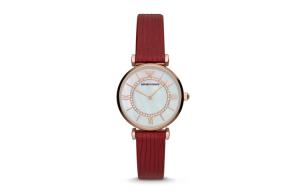 Наручные часы Ferris Wheel с кварцевым механизмом, кожаным ремешком, белым циферблатом, женские часы EMPORIO ARMANI