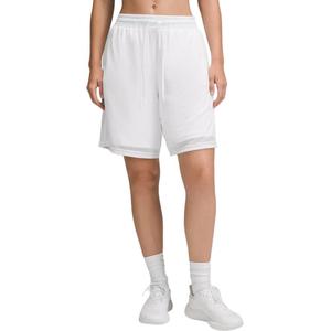 Свободные сетчатые тренировочные шорты 8" повседневные шорты women's Lululemon, белый