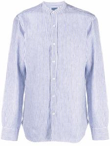 Barba полосатая рубашка с воротником-стойкой, белый