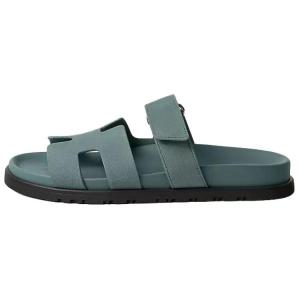 HERMES Тапочки-слайды женские Chypre Slide синего цвета