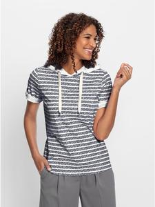 Рубашка с капюшоном в полоску темно-синего и бежевого цветов WITT WEIDEN