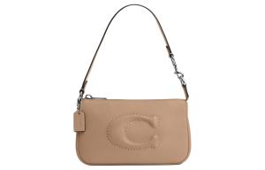 Нолита Кожаная Сумка Через Плечо Маленького Размера Женская Цвет Тауп COACH