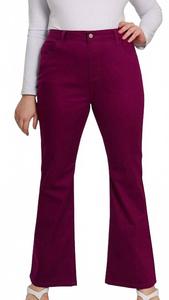 Брюки-бойфренды расклешенные темно-бордовые ZENANA