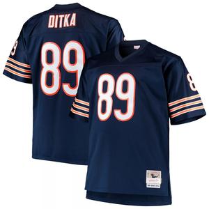 Мужская футболка Mitchell & Ness Mike Ditka Navy Chicago Bears Big & Tall 1966 года, реплика пенсионера