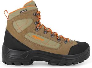 Мужские трекинговые ботинки Alpina HENRY - легкие походные ботинки средней высоты с верхом из кожи и текстиля, водонепроницаемой и дышащей мембраной, противоскользящей подошвой, удобная обувь для активного отдыха, произведено в Европе, черный/бежевый