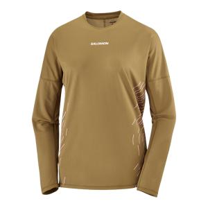 Футболка с каплевидным вырезом на плече Sense Aero женская SALOMON, коричневый