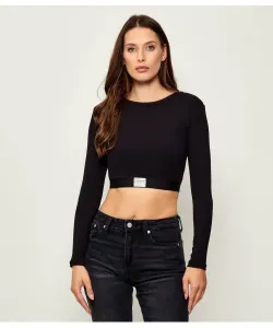 Тканая блузка Cropped fit Guess Underwear, черный