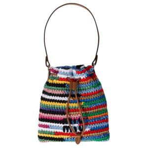 MIU MIU Хлопковая сумка-ведро женская разноцветная