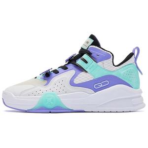 Скользоустойчивые низкие скейтерские кроссовки мужские Bellflower Purple QIAODAN, Белый/Колокольчиковый Фиолетовый