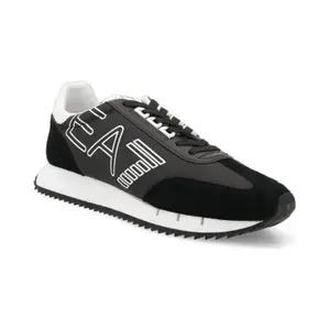 Кроссовки с добавлением кожи Ea7, черный