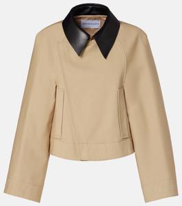 Укороченная куртка из хлопка и шерсти Givenchy, бежевый