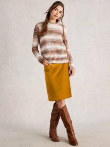 Коралловая юбка из велюра White Stuff, Dark Chart