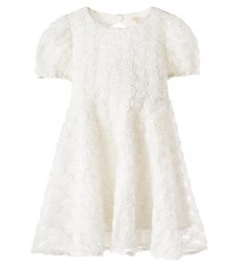 Платье из тюля с цветочным принтом и блестками Ally Konges Sløjd, Antique White