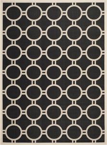 Ковер SAFAVIEH, 244 x 336 см, Courtyard Collection Black/Beige CY6924 для дома и улицы, брызгозащитный, легко чистится, для патио, заднего двора, прихожей