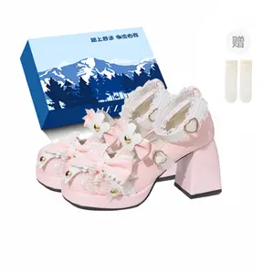 Fawn Miri Туфли Мэри Джейн на массивном каблуке для женщин - розовые - эксклюзивная коробка - в комплекте носки, цвет Pink-Exclusive Shoe Box-Comes with Socks