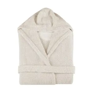 Льняной вафельный халат Graccioza, крем