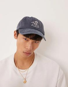 Кепка с изображением лошади ASOS DESIGN, выбеленный синий цвет