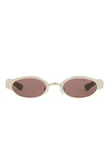 Солнцезащитные очки овальной формы Ellipse Alexander Mcqueen, золотистый