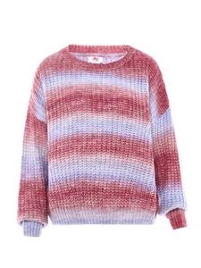 Женский свитер фиолетового цвета с разноцветными вставками myMo