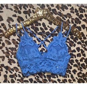 Женский синий бохо-кружевной бюстгальтер-бралетт Blue B