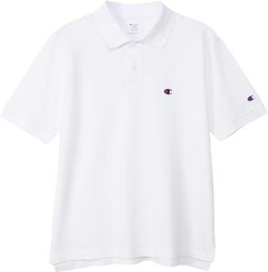 Мужская рубашка-поло Champion C3-Z358Z/C3-F356, короткий рукав, 100% хлопок, вышивка, логотип One Point, базовый стиль, белый