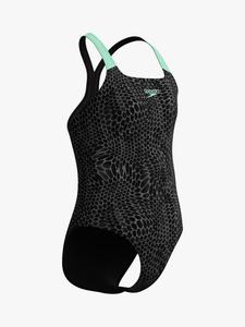 Детский купальник Powerback с абстрактным принтом Speedo, Alfalfa Green