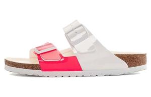 Birkenstock Аризона сплит Бирко Флор узкие сандалии 'Патент неон розовый белый' женские, цвет Pink White