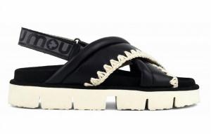 Новые био сандалии Criss Cross в черном цвете Mou