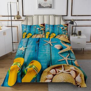 Erosebridal Комплект постельного белья Hawaii Beach с принтом солнцезащитных очков и морских звезд в пляжном стиле, Multi 16