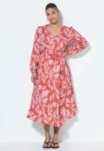 Дневное платье миди alinie с принтом листьев и лангармом Studio Untold, Saffron