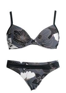 LASCANA Футболка Bikini в сером цвете